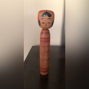 Vintage Japanese Wooden Kokeshi Doll - 12" Signed